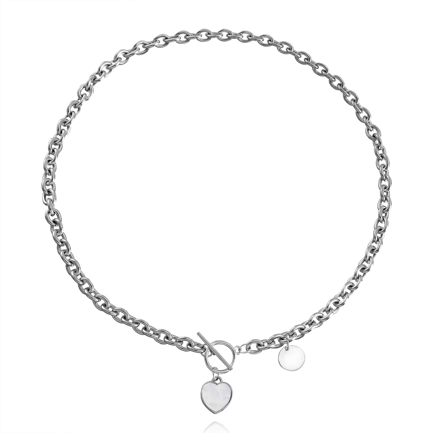 Niche design high-end splicing chain imitation mother-of-pearl pendant necklace female cold OT buckle pearl necklace