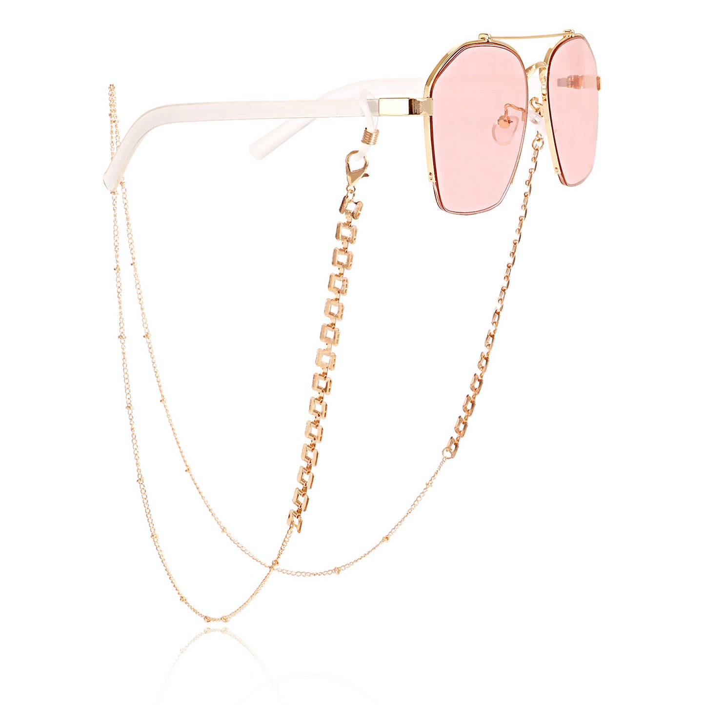 Mask hanging chain Glasses chain Butterfly aircraft chain Disc mask chain Peach heart metal glasses chain