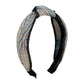 F4529 Handmade straw woven headband with high cranium top net red color knotted wide-brimmed retro fashion headband