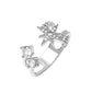 Ins cold zircon opening love ring super fairy fashion star letter hollow index finger ring net red