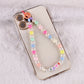 Ethnic diy color soft pottery imitation pearl acrylic geometric beaded mobile phone chain