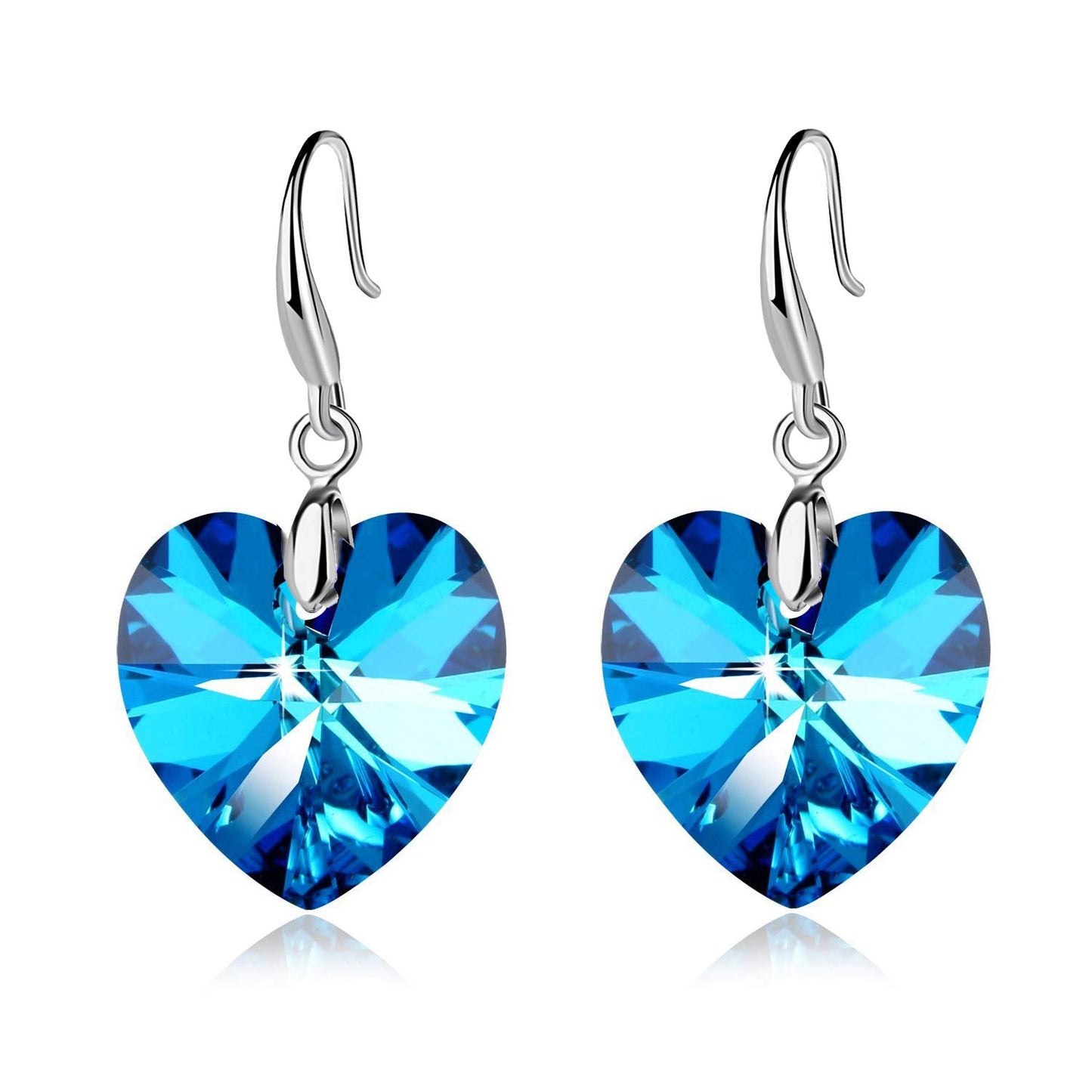 Ocean Star Love Pendant Earrings Female Crystal Tourmaline Earrings Peach Heart Rhinestone Earrings Gift