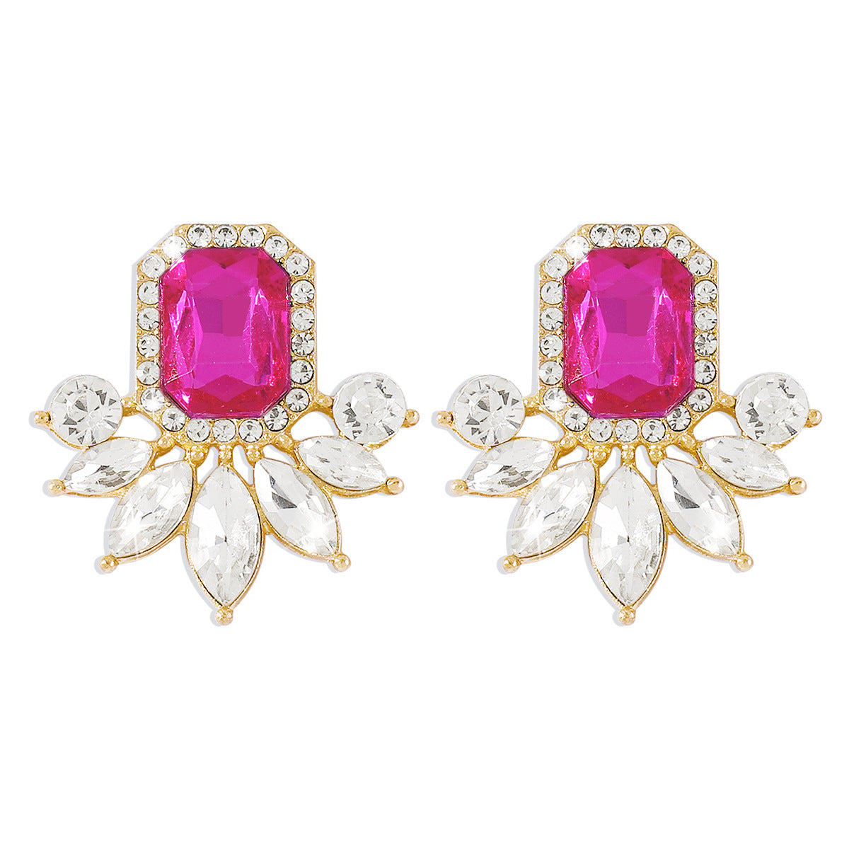 1925 Jewelry Simple Geometric Rhinestone Palace Retro Earrings Fashion Personality Earrings