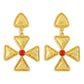 E11114 French retro minimalist triangular cross earrings micro-inlaid resin geometric middle-aged earrings