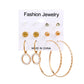 Pearl Earring Set Fashion Butterfly Earrings Metal Geometric Hoop Earrings Six-Piece Set