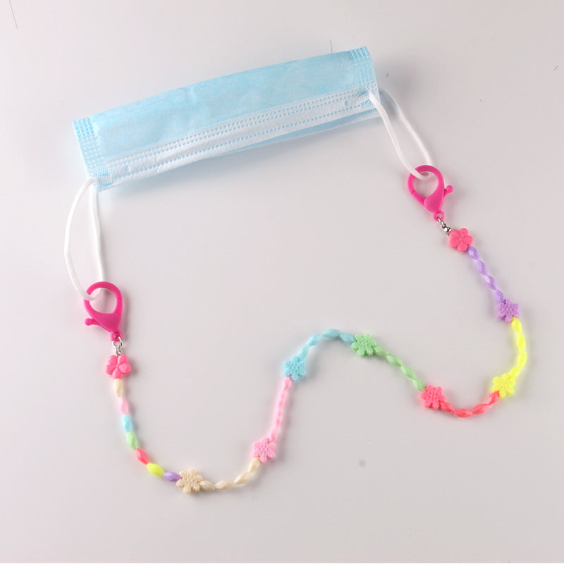 Ins jewelry explosive flower acrylic smiling face children anti-lost multi-purpose mask chain glasses chain