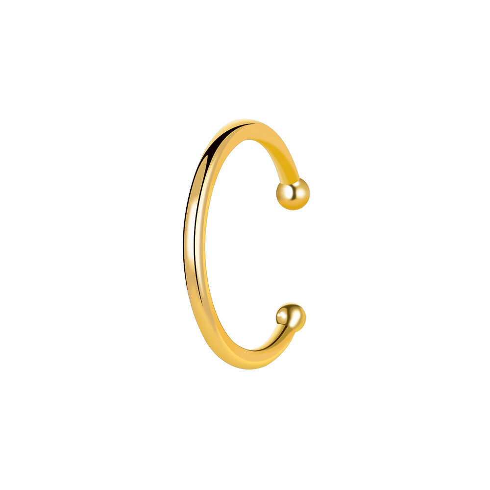 Earrings cold C-shaped ear bone clip personality metal thread circle ear clip no ear hole earring female