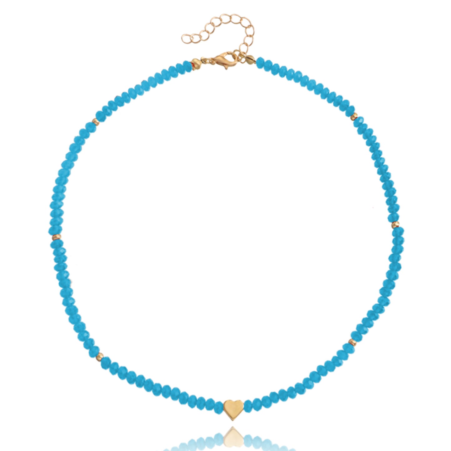 Jewelry ins color crystal love necklace necklace simple women's hip-hop heart-shaped necklace hot girl