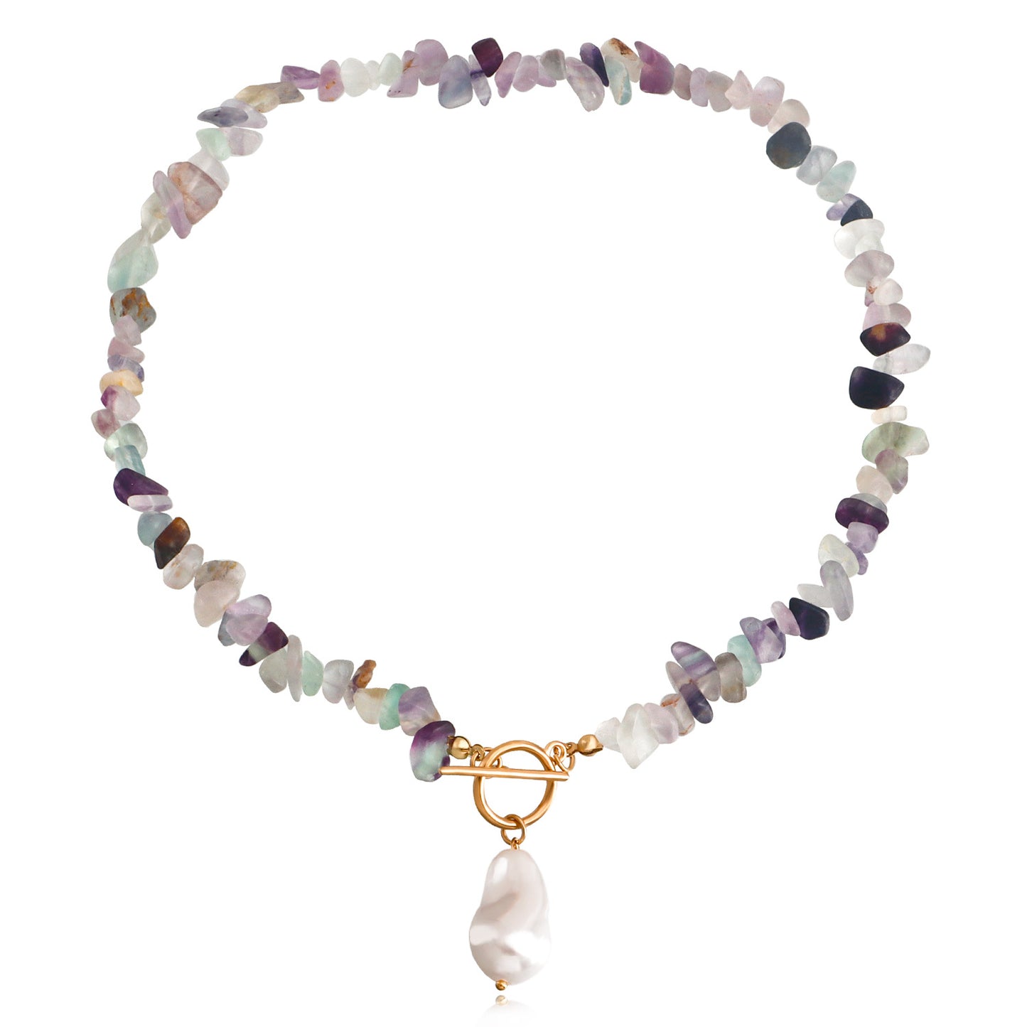 Jewelry Large Shaped Pearl OT Buckle Necklace Femininity Simple Fashion Green Turquoise Necklace