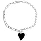 Jewelry fashion heart black mother-of-pearl necklace beaded pearl sweater chain female all-match design sense pendant