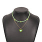 N9535 Double Layer Clavicle Necklace Drip Oil Heart Beads Flower Candy Color Necklace Geometric Creative Necklace