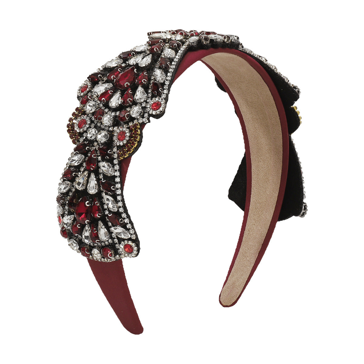 F4668 Baroque exaggerated full diamond flower fabric headband palace light luxury geometric fashion headband female