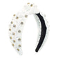 F484 Color Baroque Light Luxury Headband Pearl Rhinestone Temperament Geometric Fabric Elegant Ladies Headband
