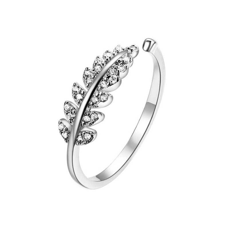 Ins super fairy zircon butterfly open ring female fashion light luxury wheat ear index finger ring simple star ring