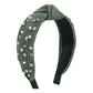 F5144 Retro geometric knotted pleated texture headband personality light luxury beaded rhinestone niche headband