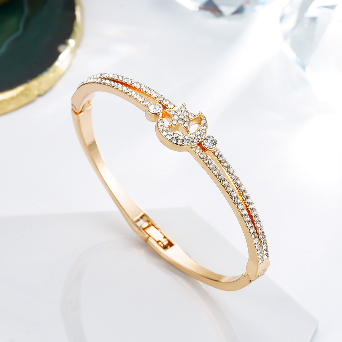 Fashion Star Moon Full Diamond Bracelet Niche Design Popular Bracelet Jewelry