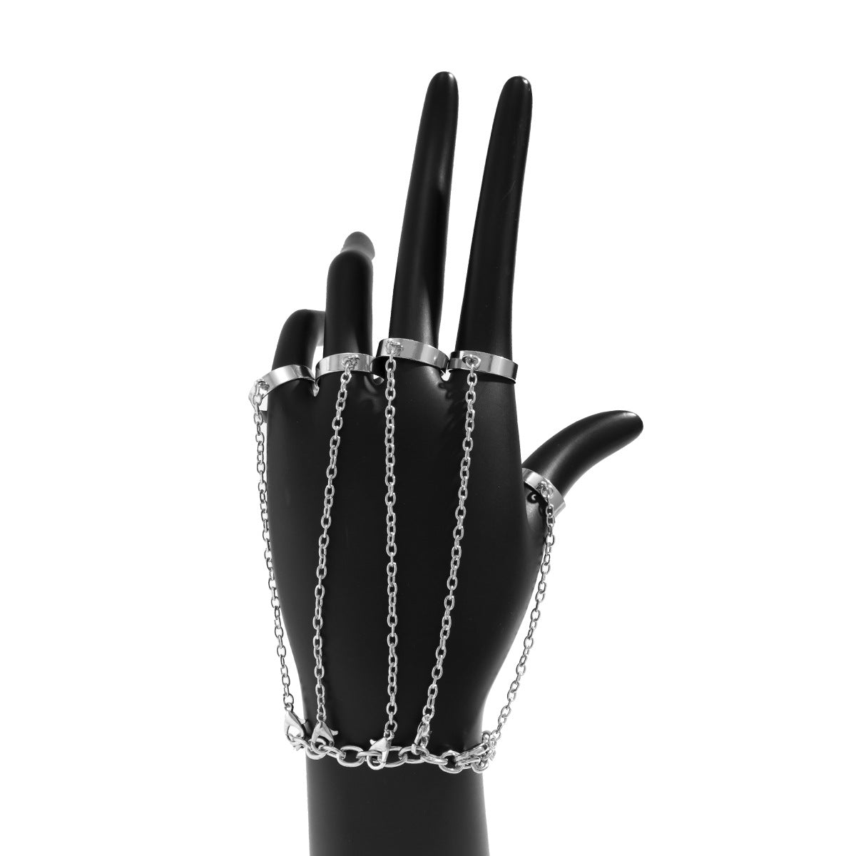 Jewelry Retro Sweet Cool Dark Single Hand Decoration Punk Metal Cross Chain Finger Bracelet Female