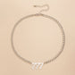 Simple and indifferent metal chain letter pendant hip-hop punk necklace female all-match niche clavicle chain