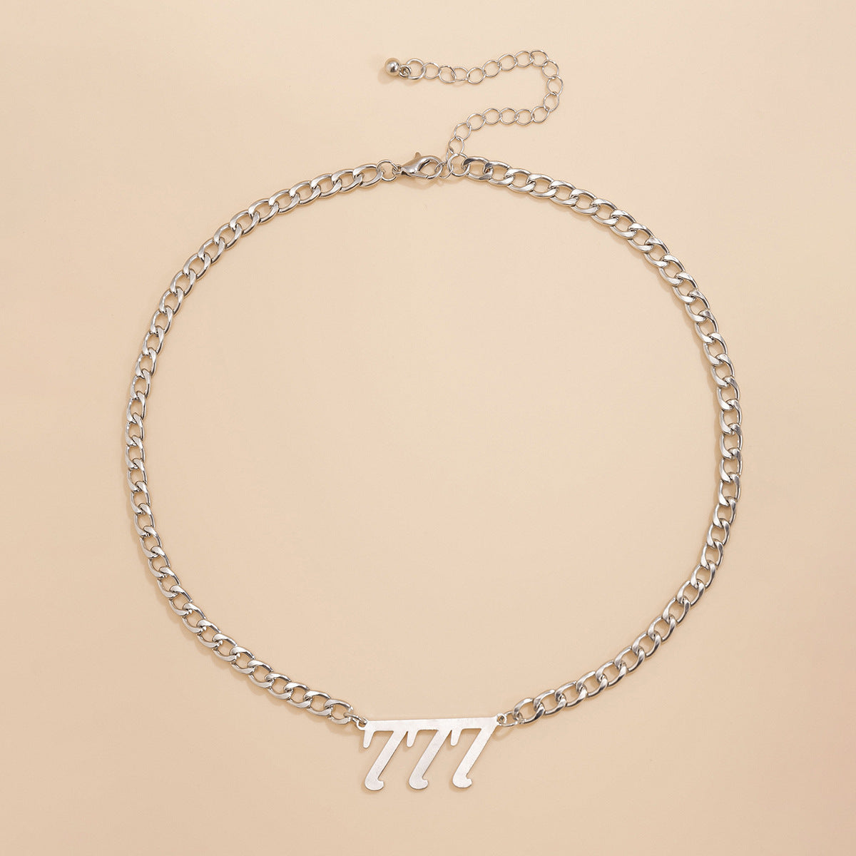 Simple and indifferent metal chain letter pendant hip-hop punk necklace female all-match niche clavicle chain