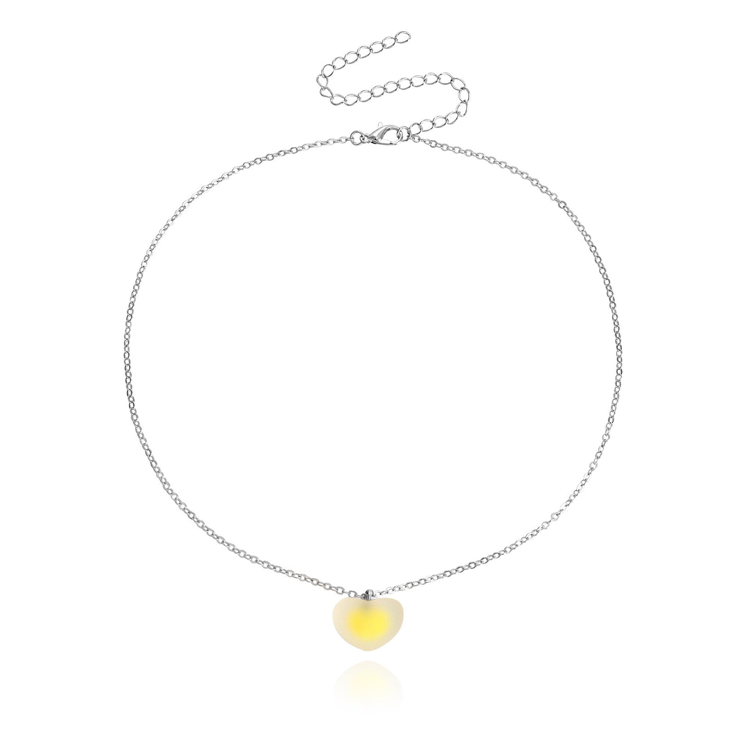 Jewelry Simple Acrylic Color Frosted Love Ball Pendant Necklace Female Cute Fresh Necklace