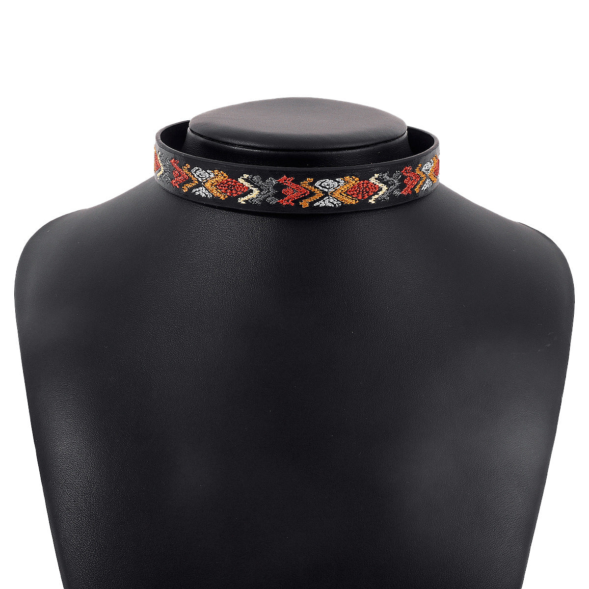 N1761 Personality Necklace Leather Embroidery Eye Flower Necklace Dark JK Simple Punk Necklace
