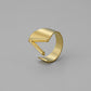 English 26-letter steel peptide ring niche design stainless steel gold-plated cold opening finger jewelry