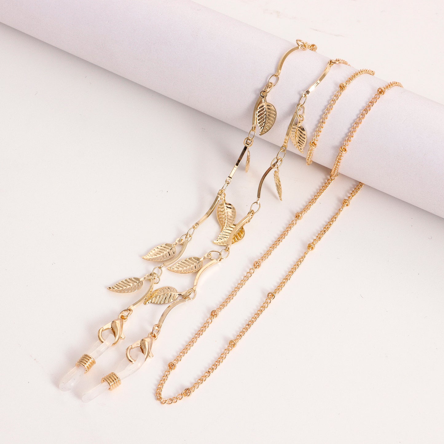 Glasses mask accessories Painted dripping oil flower glasses chain mask ornaments crystal glasses lanyard mask rope