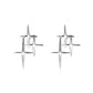 Simple old-fashioned creative earrings ins metal cross star earrings niche design irregular earrings