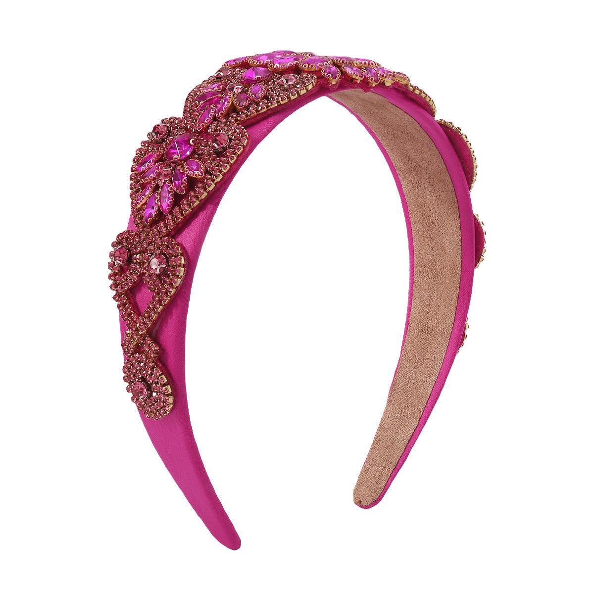 F4685 jewelry color diamond exaggerated retro wide-brimmed hair hoop Baroque claw chain personalized palace head hoop