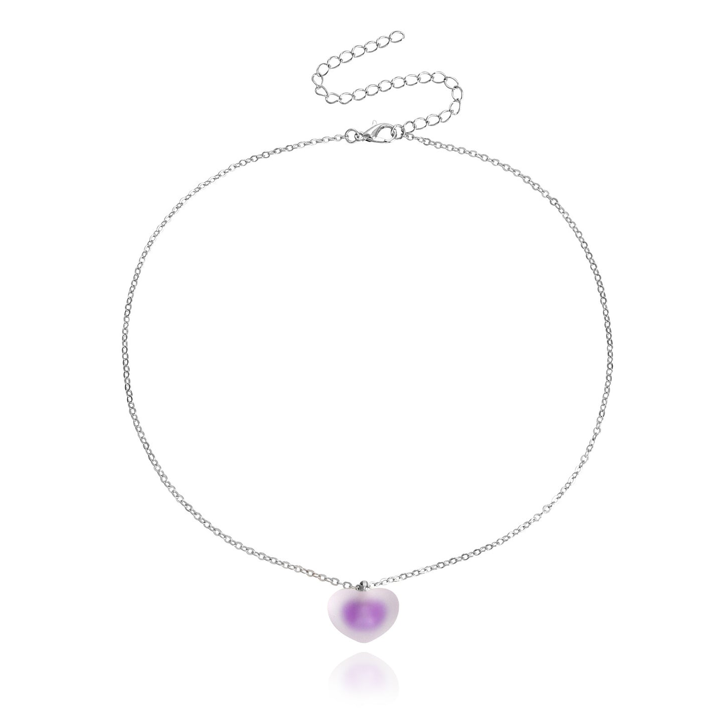 Jewelry Simple Acrylic Color Frosted Love Ball Pendant Necklace Female Cute Fresh Necklace