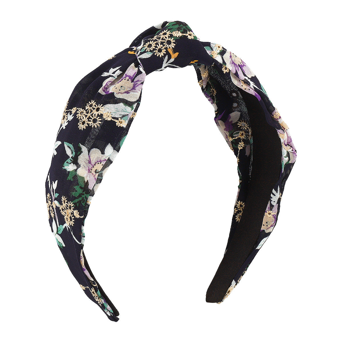 F4489 spring and summer small fresh floral embroidery headband women's chiffon yarn knotted gentle simple retro sweet headband