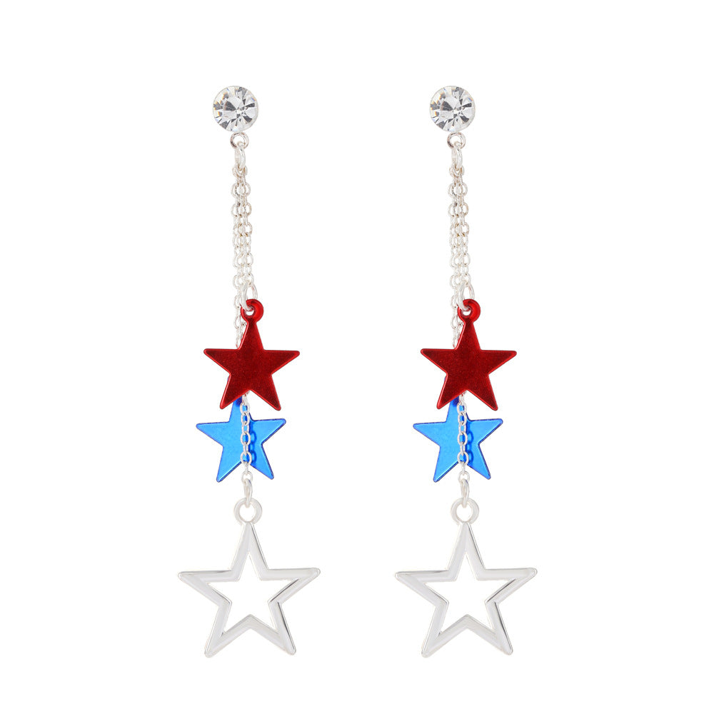 American independent column earrings ins simple peace dove butterfly wing earrings bell star earrings