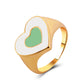 ins color drop oil love ring love alien grid ring fashion accessories