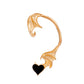 Retro punk elf flying dragon ear hanging single creative metal cat bat without hole ear bone clip