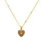 Fashion enamel dripping oil double love necklace French light luxury inlaid peach heart pendant clavicle chain simple necklace