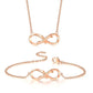 Fashion Color Separation Plating Rose Necklace 8 Character Infinity Bracelet Female Jewelry Set