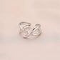 Creative shell fashion personality bamboo strip five-pointed star stainless steel ring open ring versatile fashion women