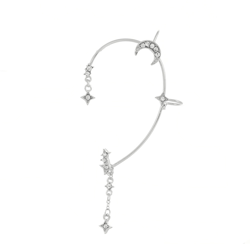 Ins diamond-studded butterfly ear hanger women without ear piercing butterfly ear bone clip fashion niche exaggerated wing ear clip