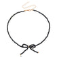Jewelry super fairy temperament sweet ins retro personality crystal bow necklace female choker necklace