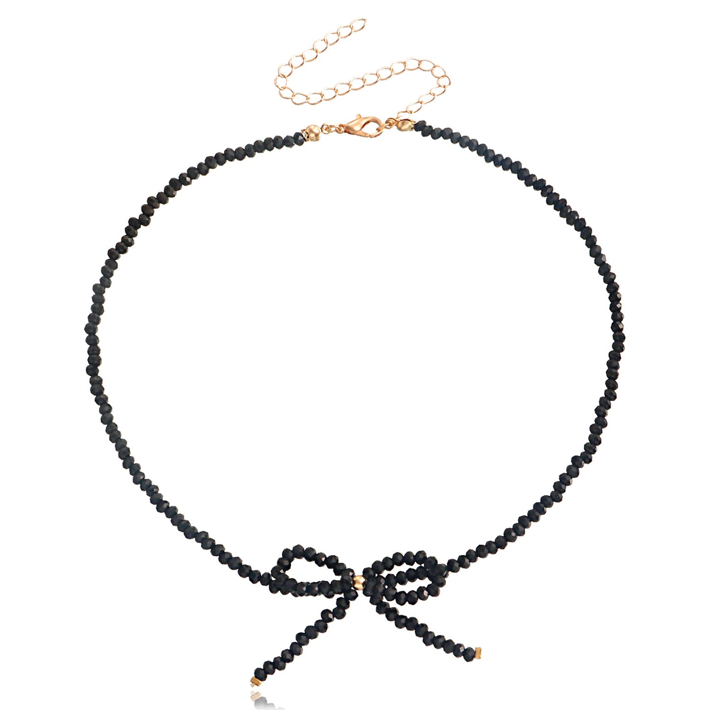 Jewelry super fairy temperament sweet ins retro personality crystal bow necklace female choker necklace
