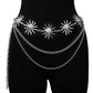 Waist chain women's metal sunflower belt body chain atmosphere adjustable dress waist