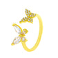 Ins micro-inlaid zircon love ring female fashion light luxury niche design star butterfly opening index finger ring