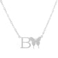 ins stainless steel hollow love necklace fashion creative English letter butterfly clavicle chain net red necklace