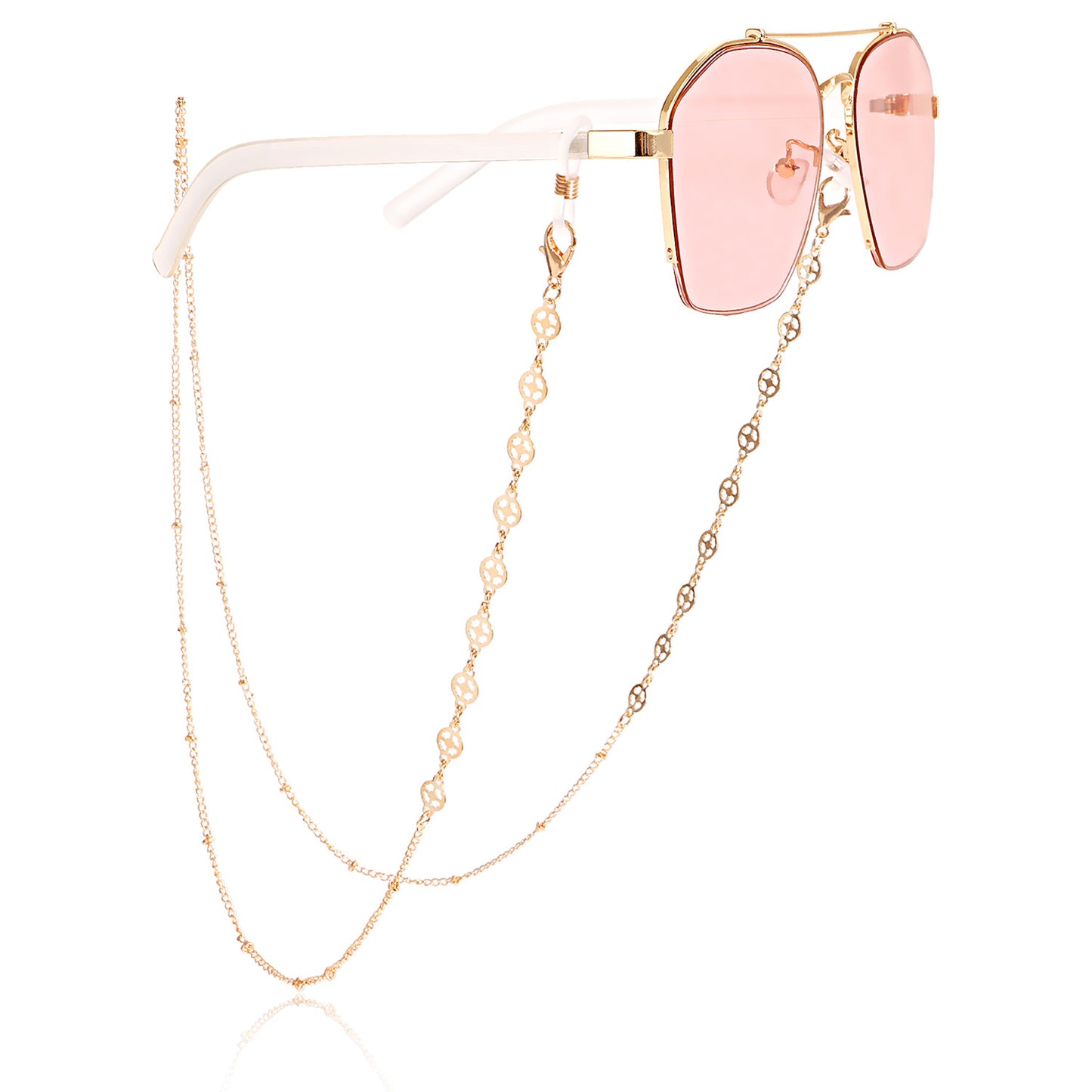 Mask hanging chain Glasses chain Butterfly aircraft chain Disc mask chain Peach heart metal glasses chain