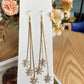 Fashion Square Tassel Earrings Long Diamond Rhinestone Ear Wire Sweet Earrings Jewelry