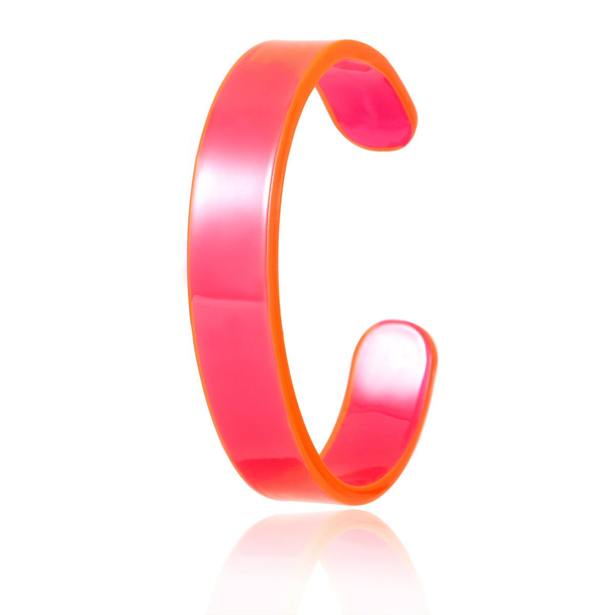 Jewelry simple solid color all-match popular jewelry female fluorescent color half circle acetate open bracelet