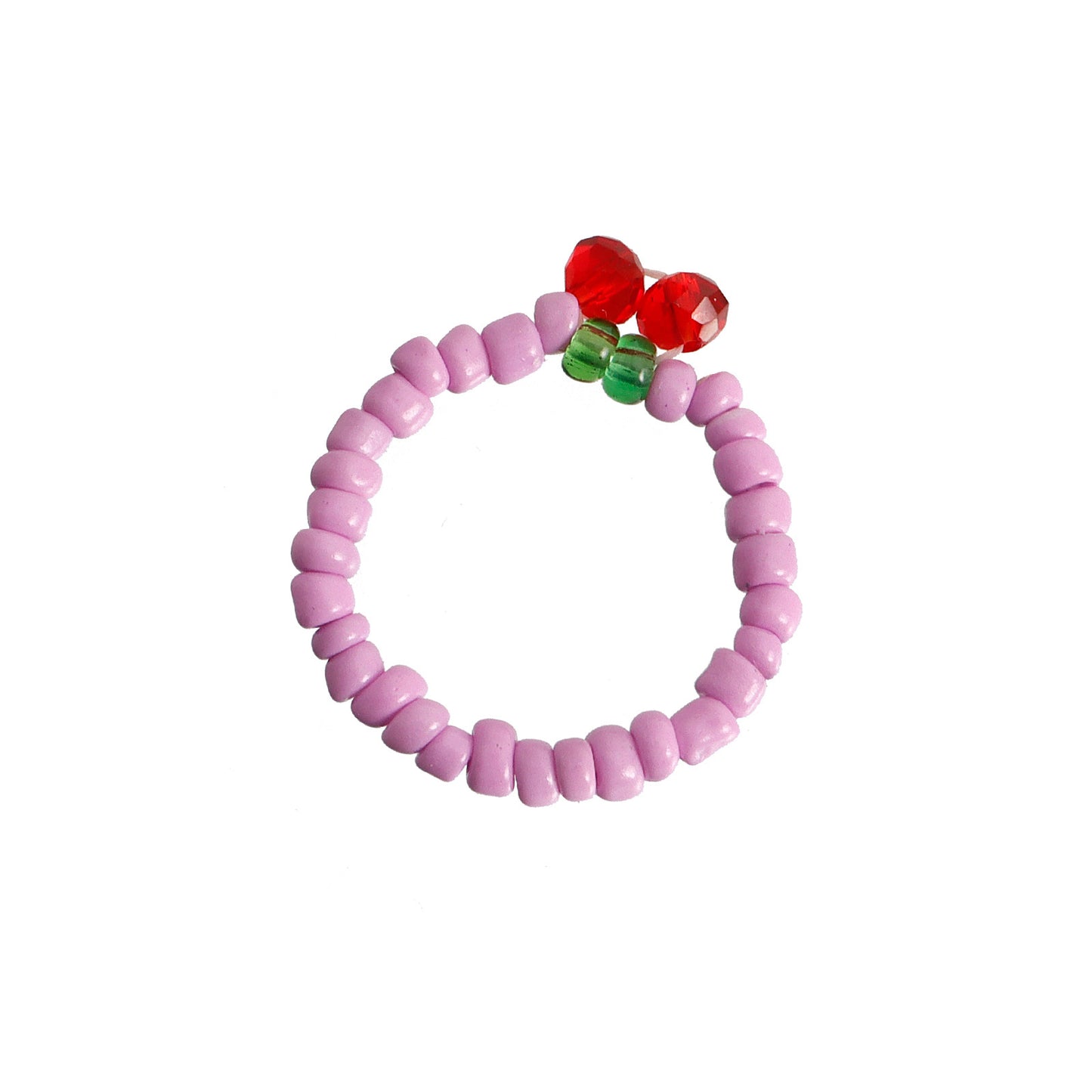 Jewelry Color Small Rice Beads Red Cherry Elastic Rope Ring Female Design Sense Niche Simple Hand Jewelry