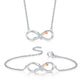 Fashion Color Separation Plating Rose Necklace 8 Character Infinity Bracelet Female Jewelry Set