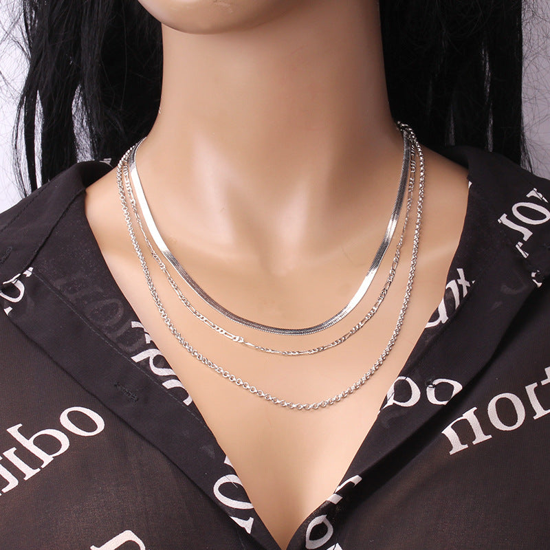 Multi-layered necklace ins cold necklace simple metal necklace year popular collarbone chain