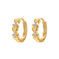 ins simple micro-inlaid zircon flower earrings fashion temperament niche design stitching love ear buckle earrings